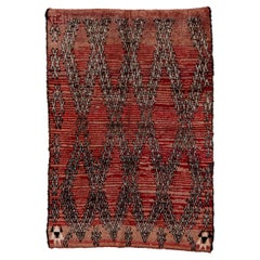 Dark Red Vintage Small Moroccan Rug