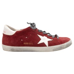 Dark Red & White Golden Goose Low-Top Sneakers Size 41