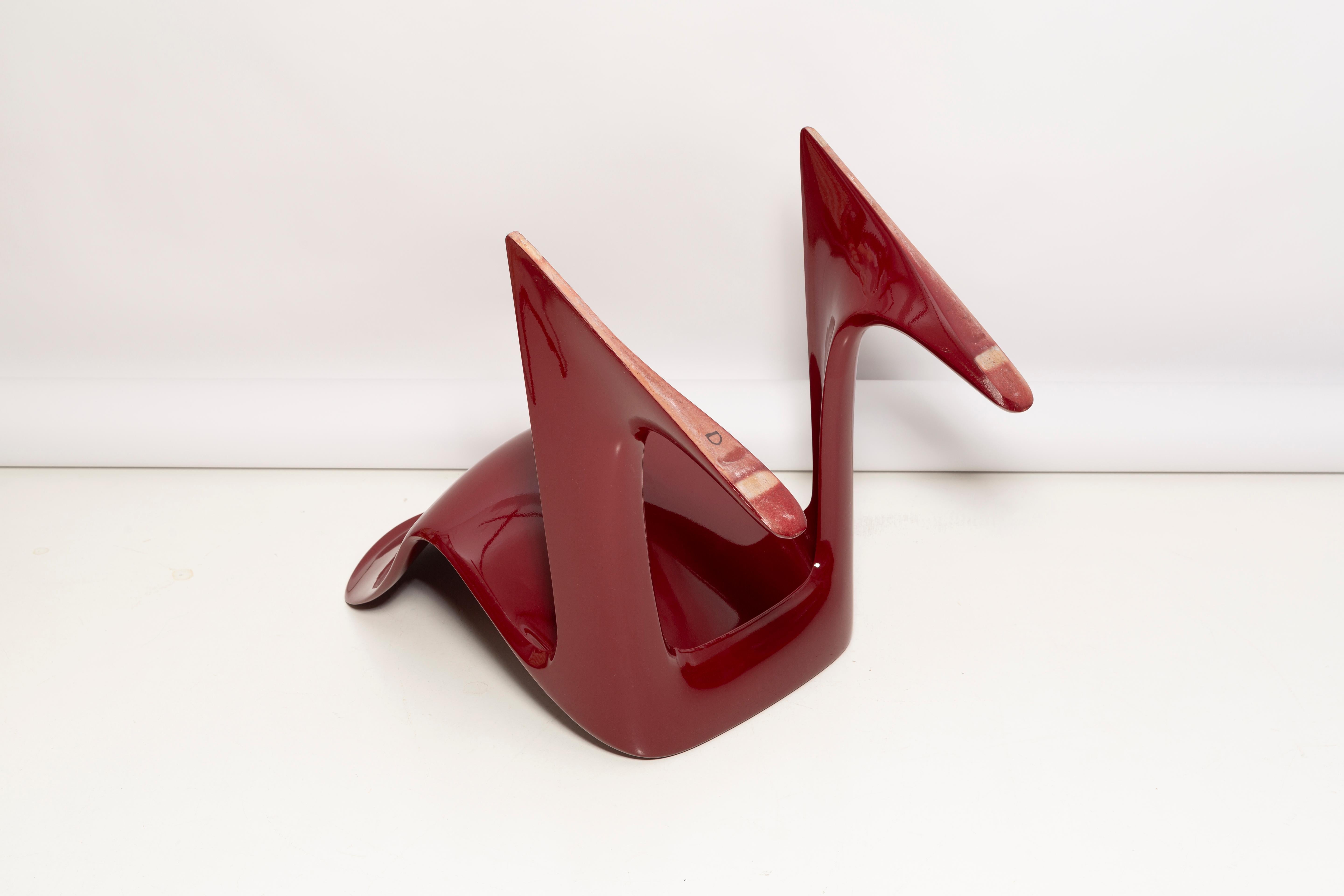 Dark Red Wine Kangaroo Chair Designed by Ernst Moeckl, Germany, 1968 For Sale 2