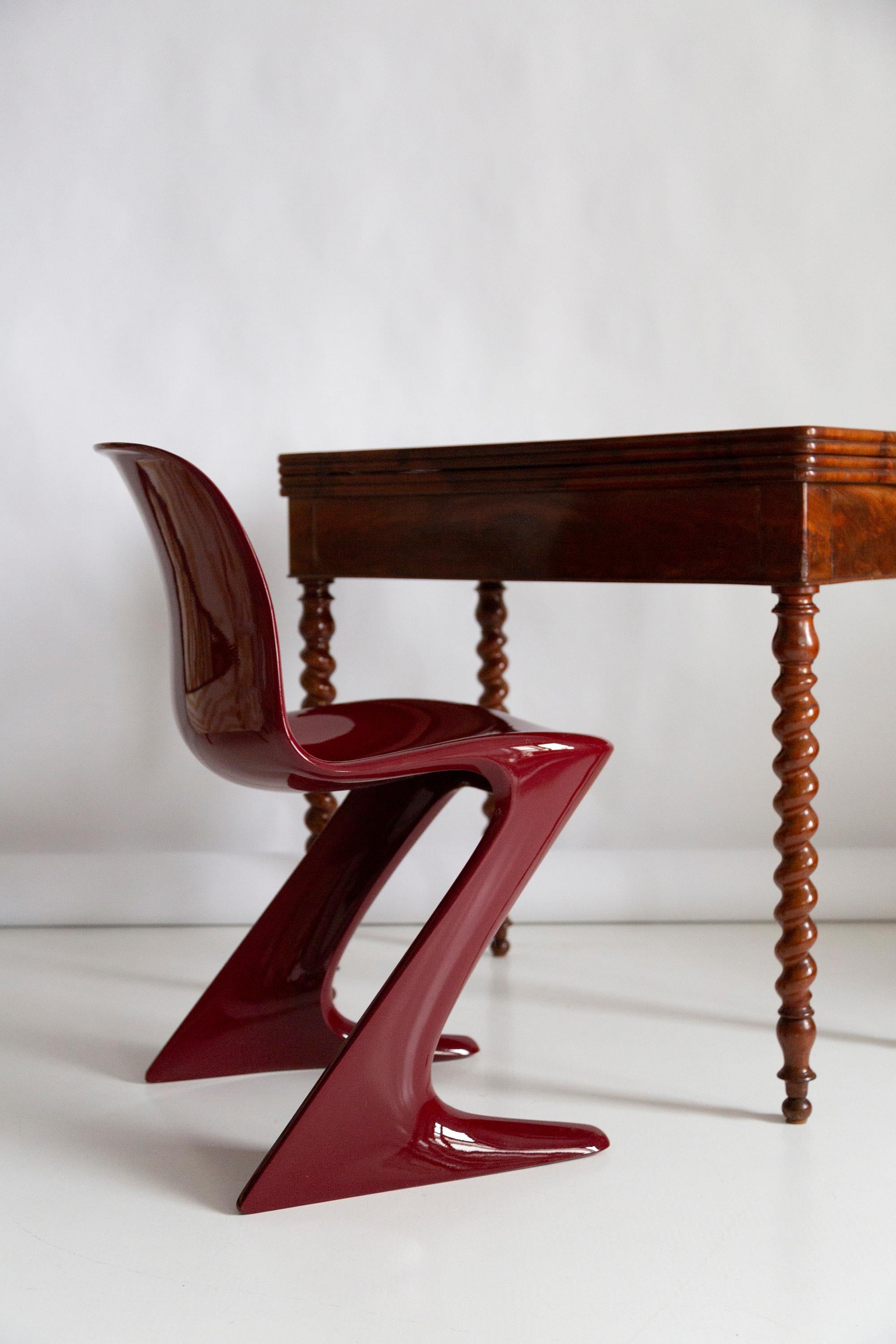 Dark Red Wine Kangaroo Chair Designed by Ernst Moeckl, Germany, 1968 For Sale 6