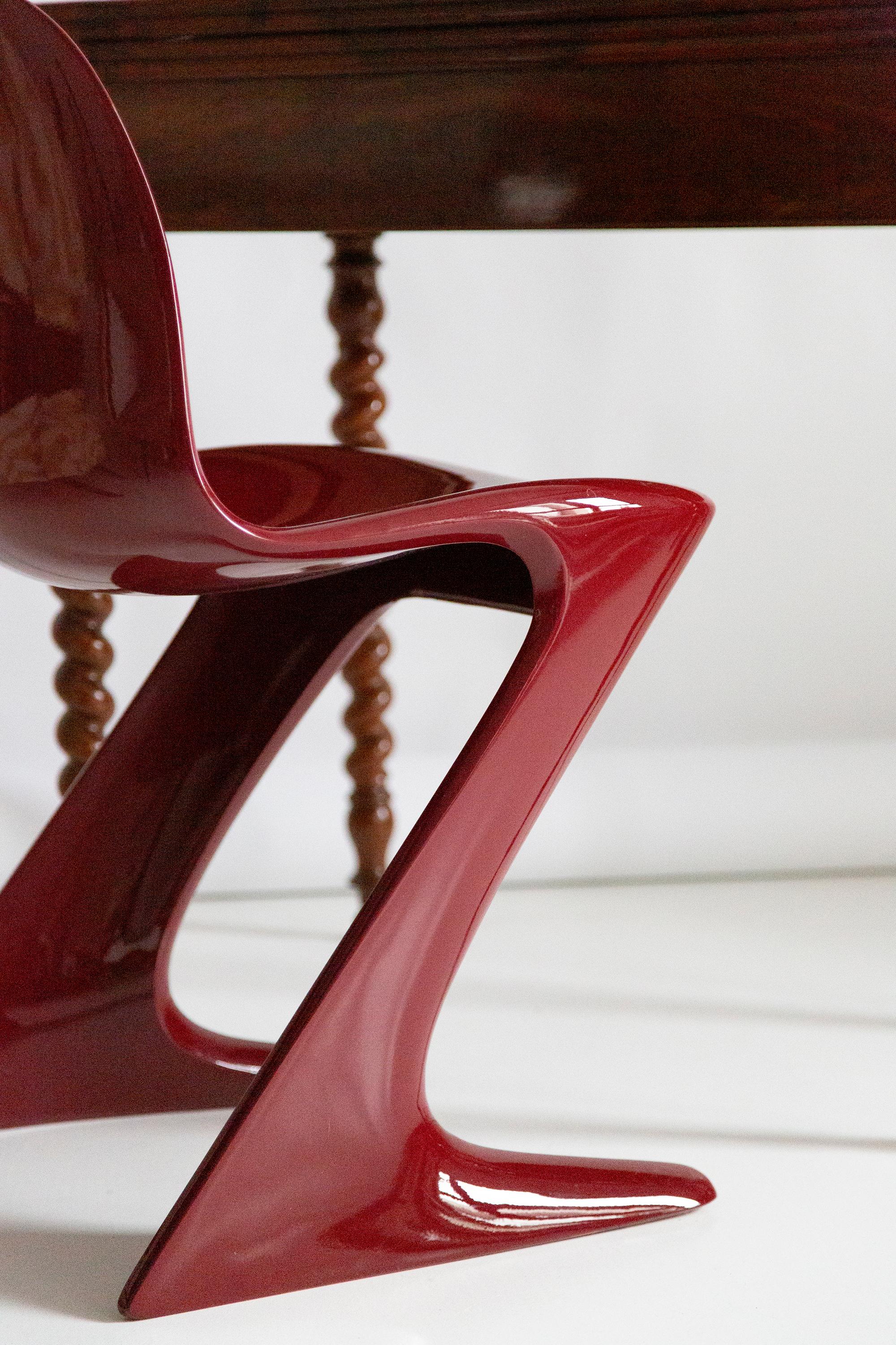 Dark Red Wine Kangaroo Chair Designed by Ernst Moeckl, Germany, 1968 For Sale 7