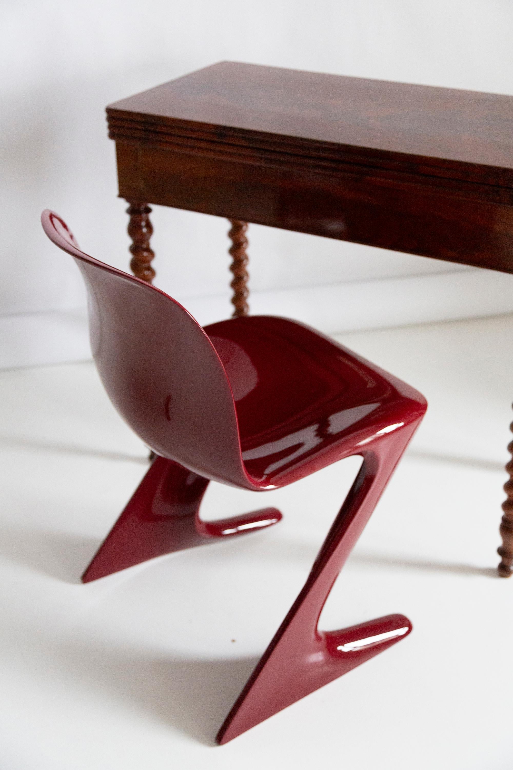 Dark Red Wine Kangaroo Chair Designed by Ernst Moeckl, Germany, 1968 For Sale 8
