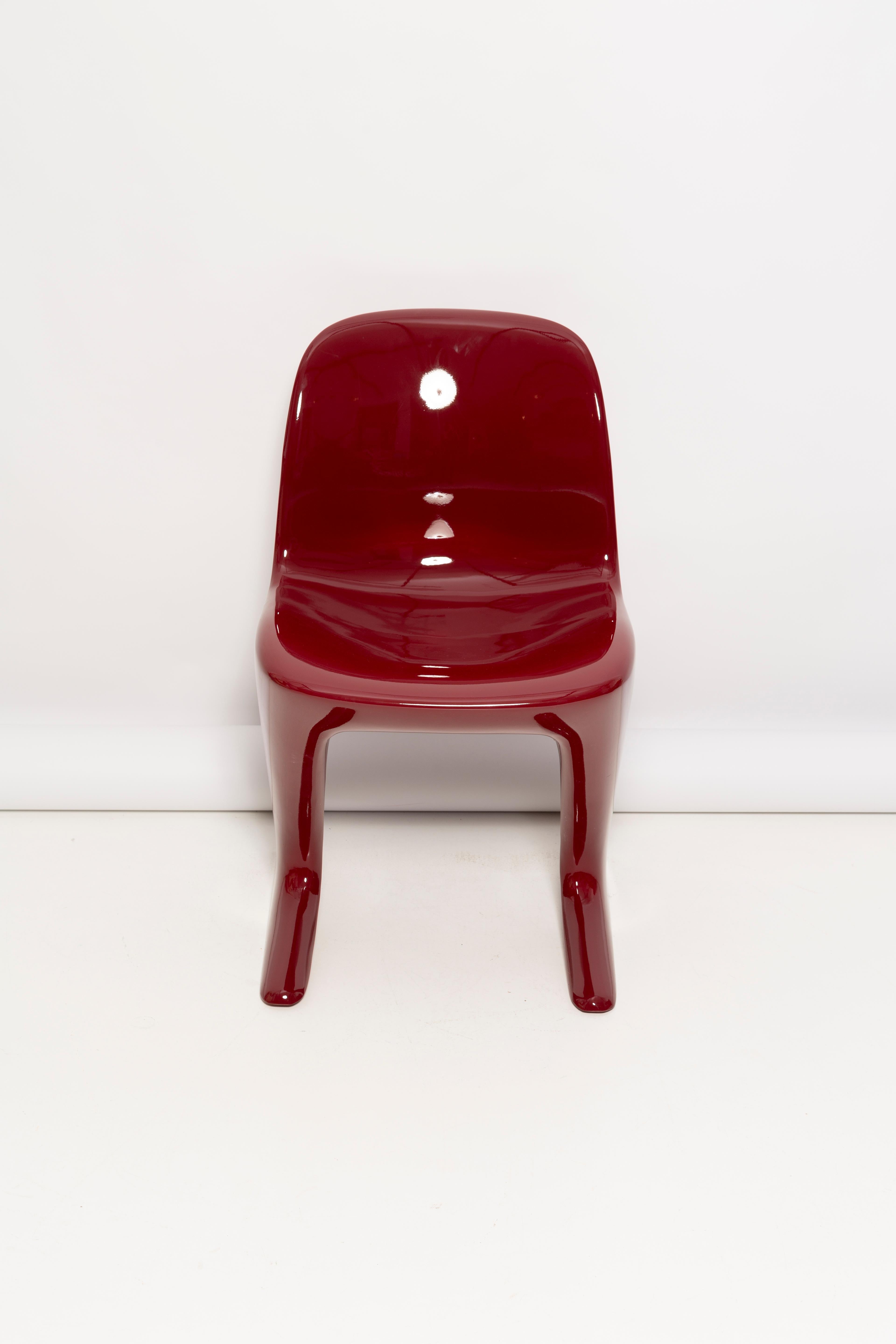 Dark Red Wine Kangaroo Chair Designed by Ernst Moeckl, Germany, 1968 In Excellent Condition For Sale In 05-080 Hornowek, PL