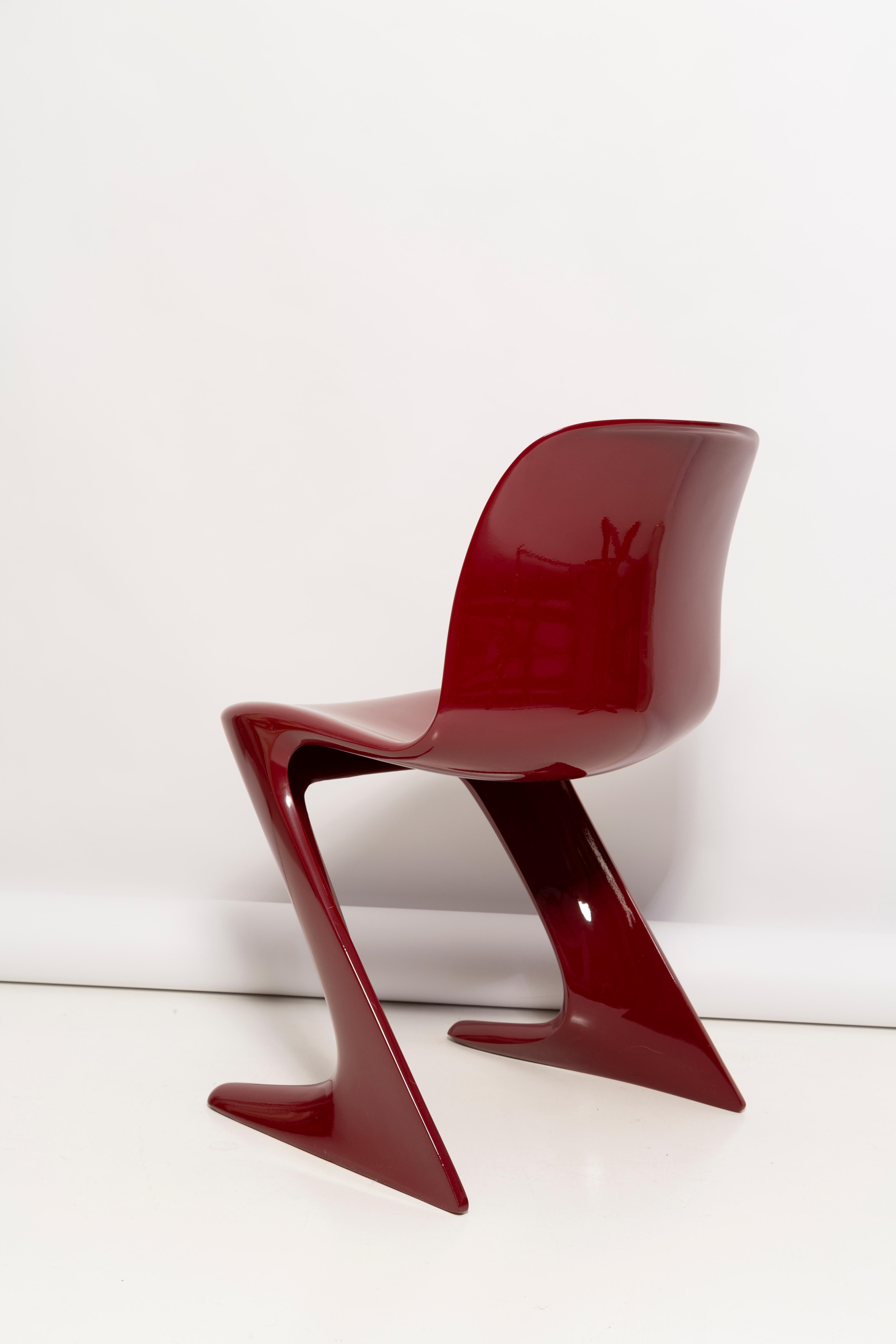Fiberglass Dark Red Wine Kangaroo Chair Designed by Ernst Moeckl, Germany, 1968 For Sale