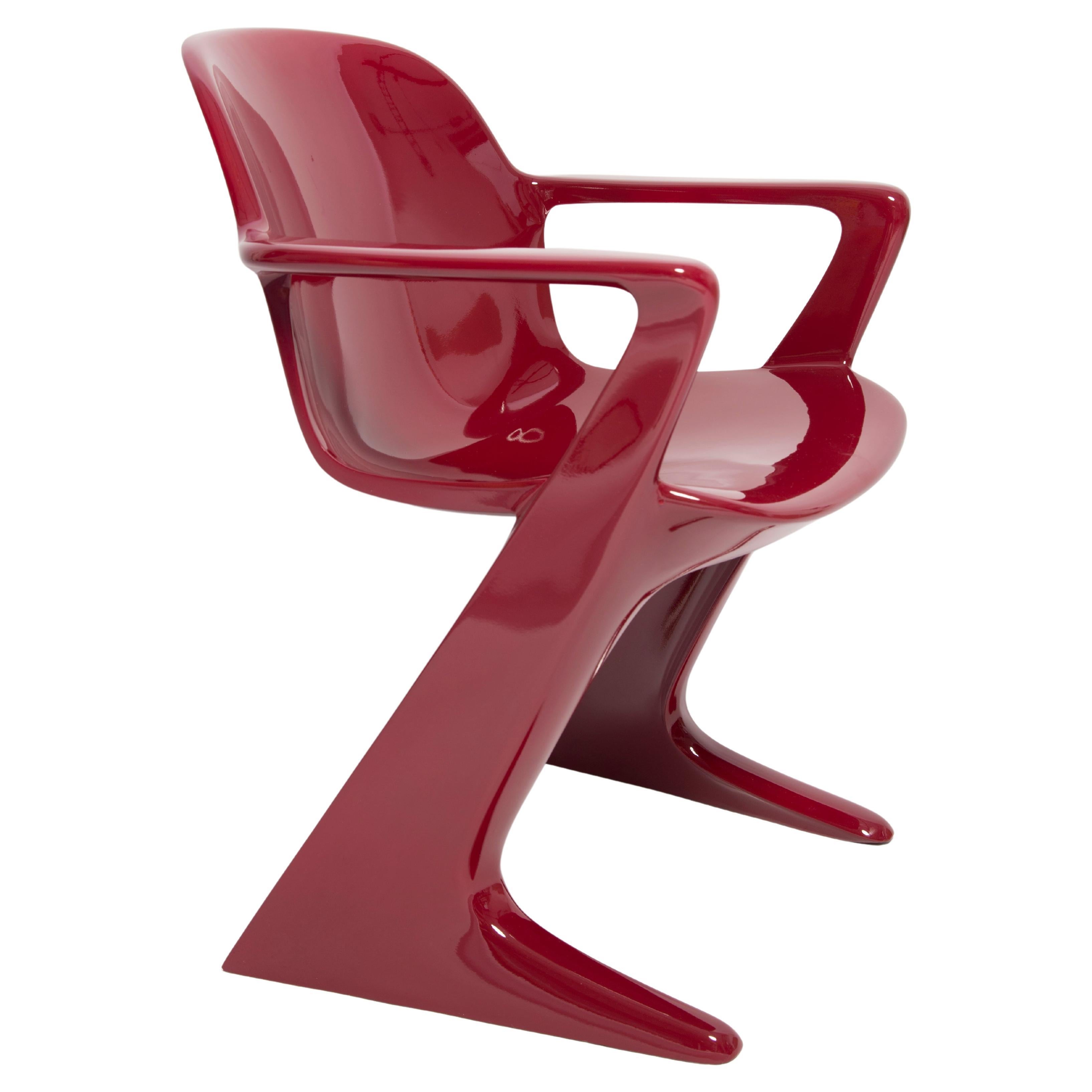 Chaise Kangourou à vin rouge foncé conçue par Ernst Moeckl, Allemagne, 1968