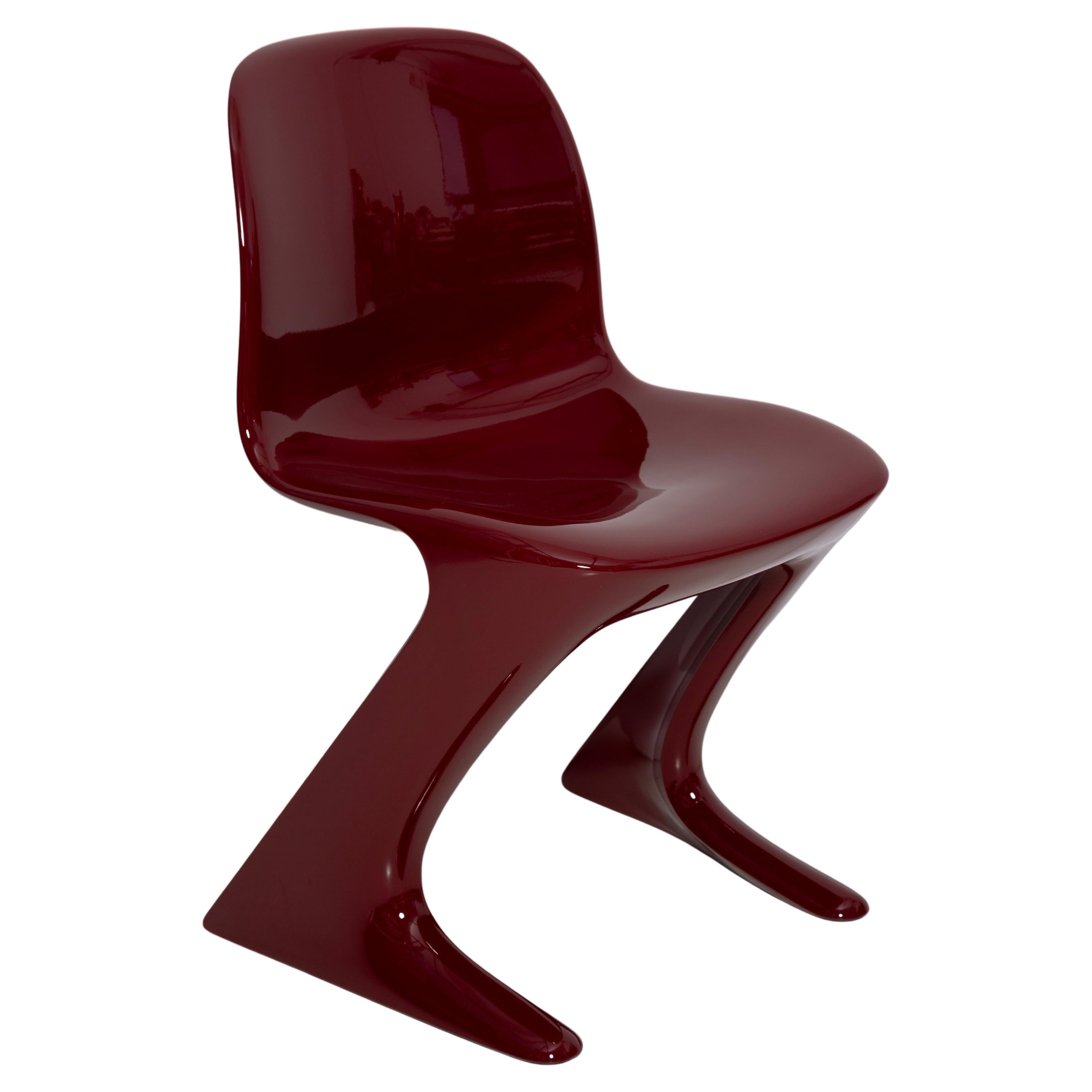 Dunkelroter Kangaroo-Stuhl für Wein, entworfen von Ernst Moeckl, Deutschland, 1968