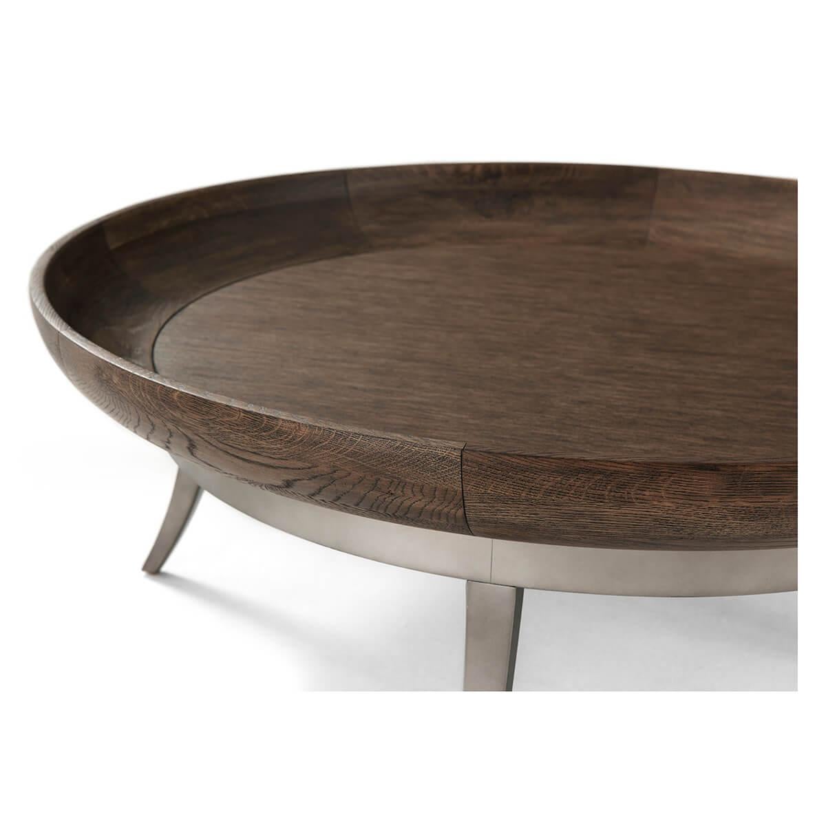 Vietnamese Dark Rimmed Bowl Top Coffee Table For Sale