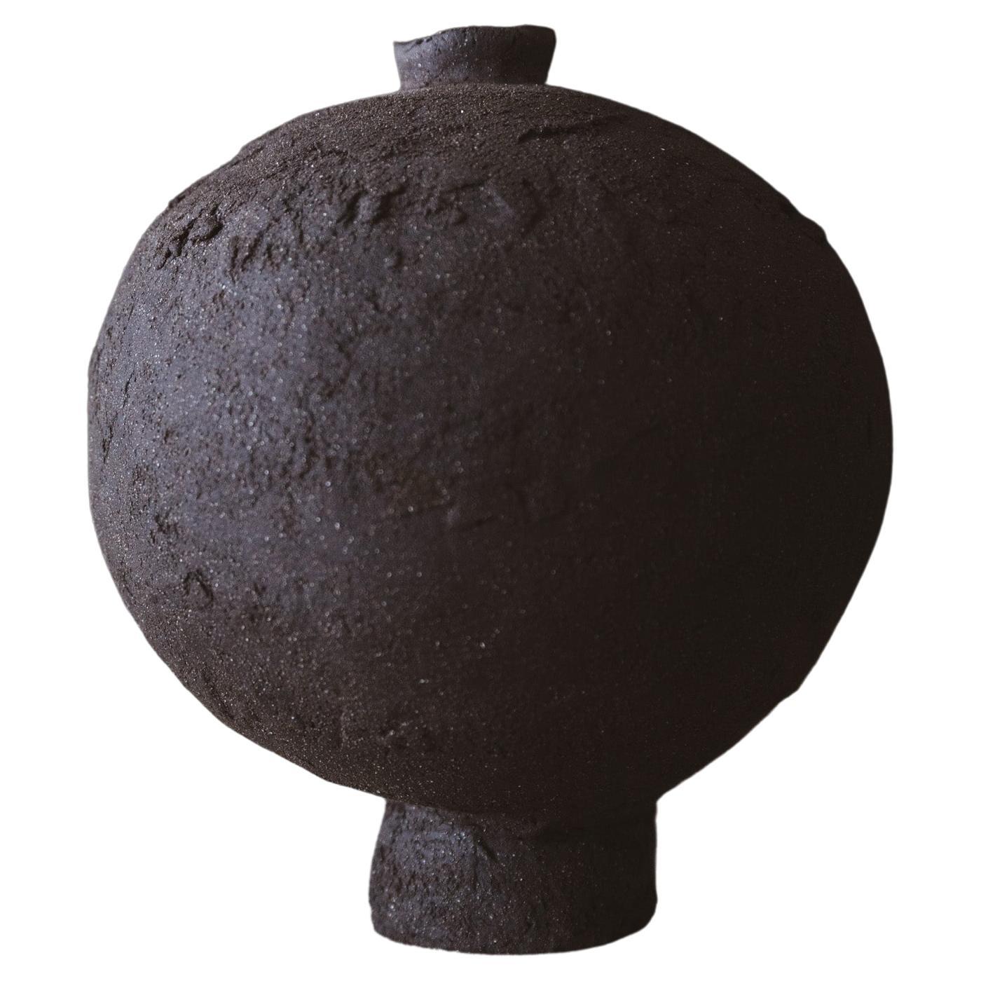 Dark River Moon Jar, Minimalist Ceramic Vase, Mugly, NYC, Glacier Collection For Sale