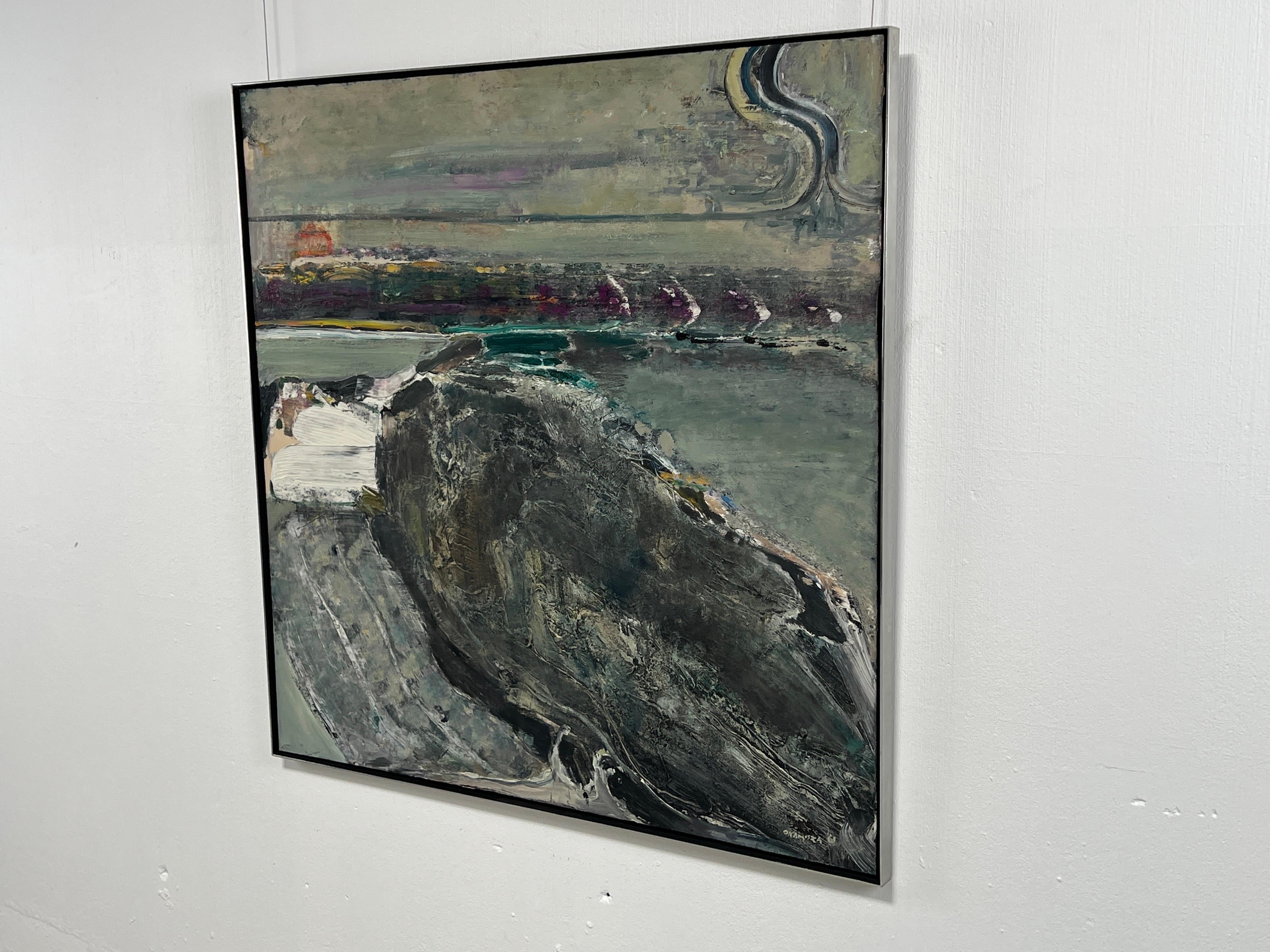 'Dark Rock' Abstract Painting by Arthur Okamura 2