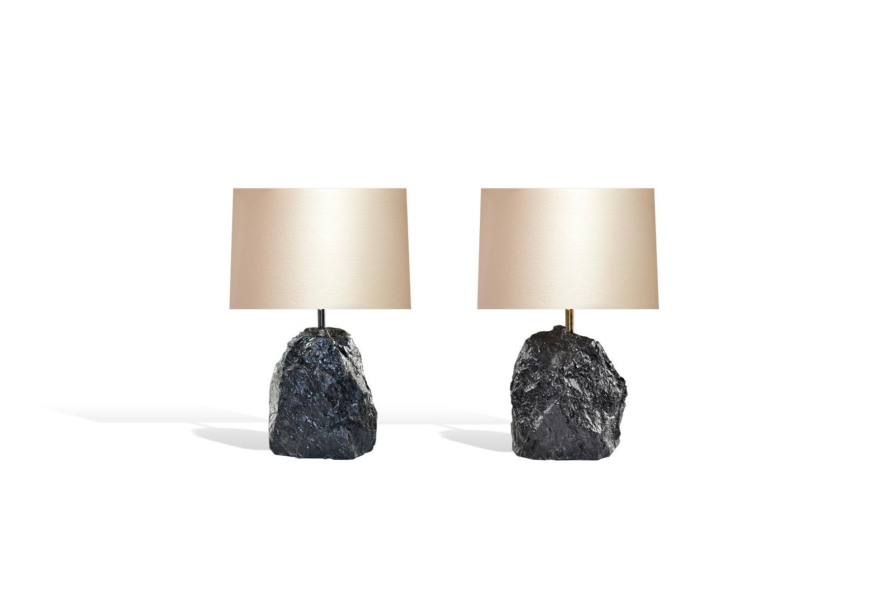 Contemporary Dark Rock Crystal Lamps by Phoenix For Sale