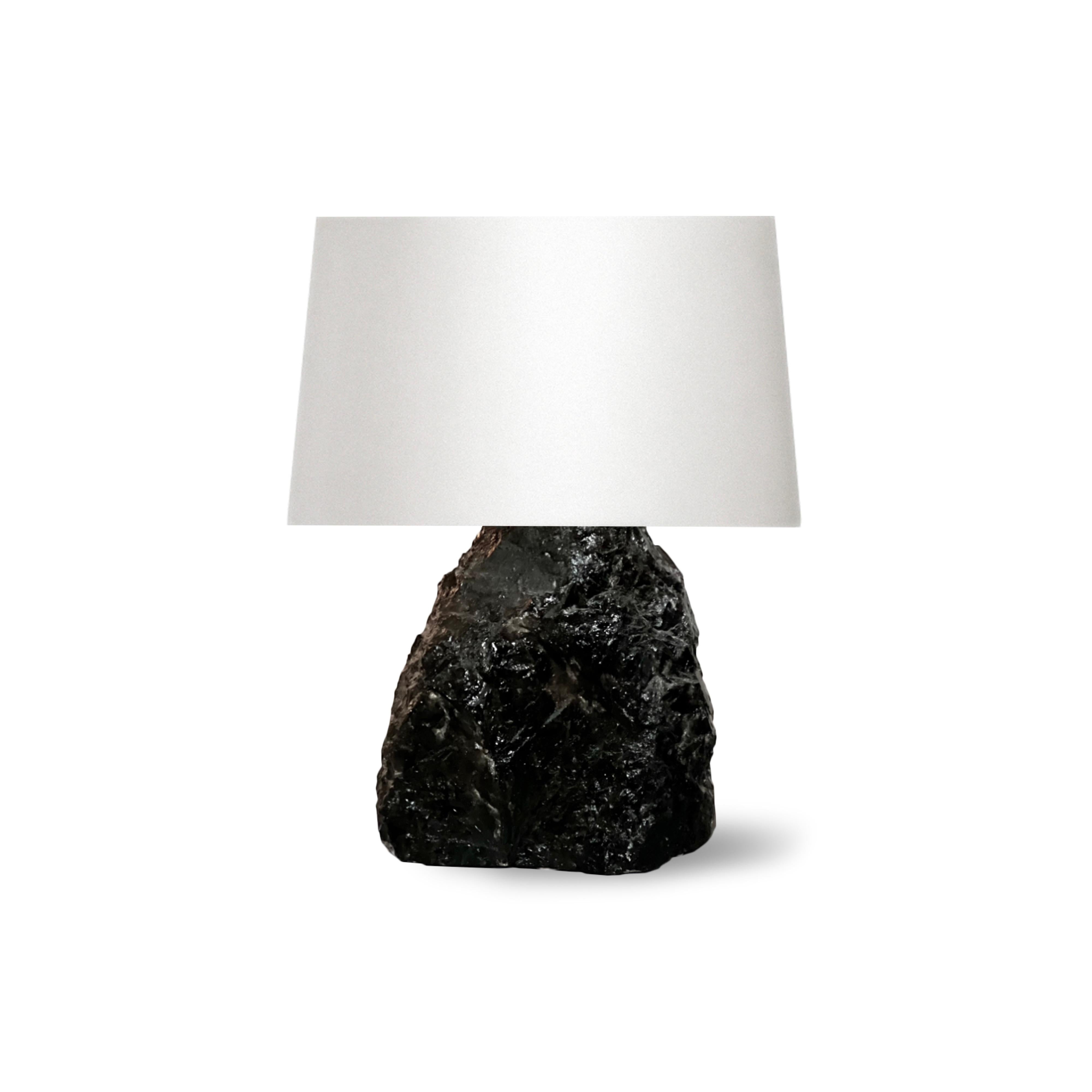Dark Rock Crystal Quartz Lamp by Phoenix In Excellent Condition In New York, NY