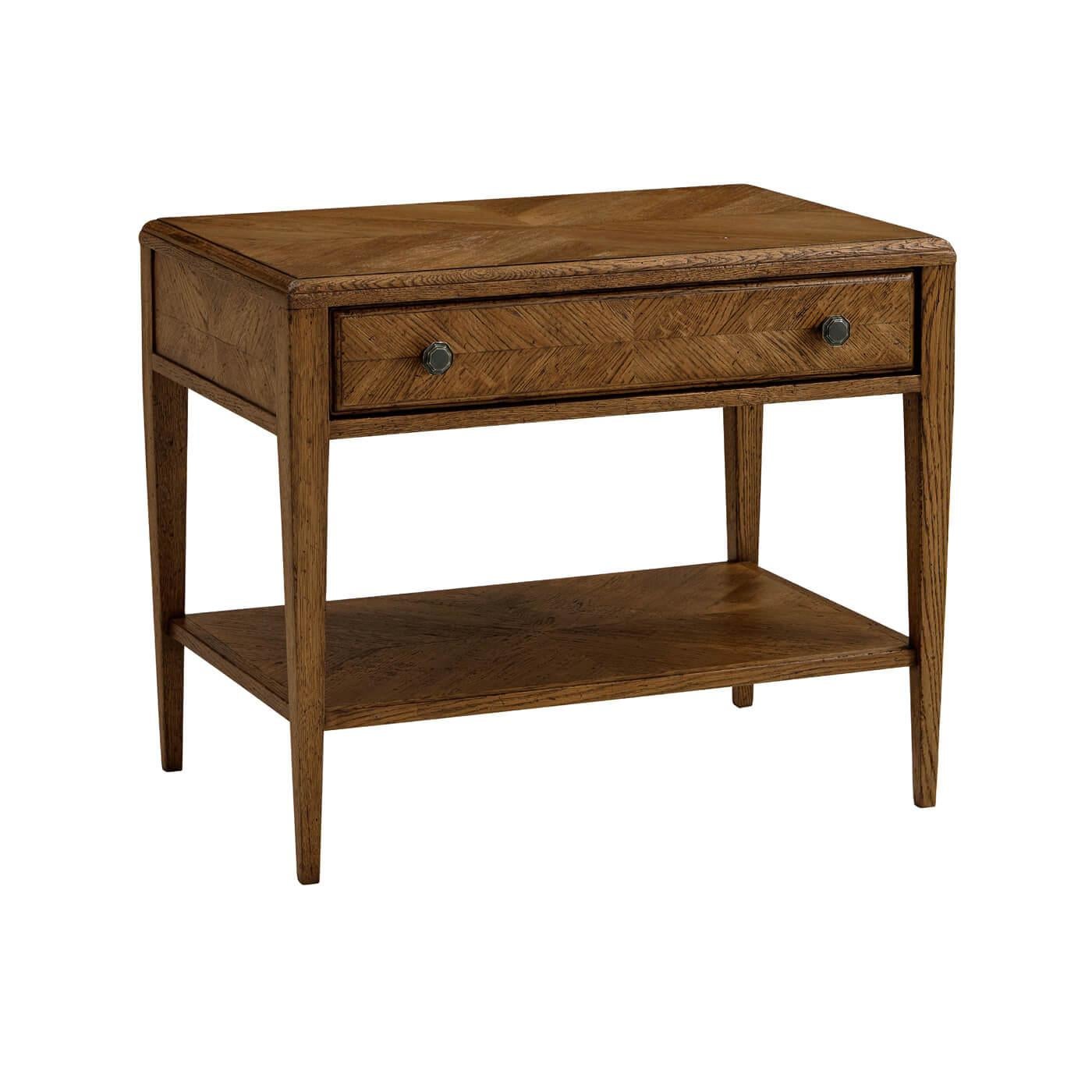 Dark Rustic Oak End Table In New Condition For Sale In Westwood, NJ