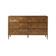 Dark Rustic Oak Parquetry Dresser
