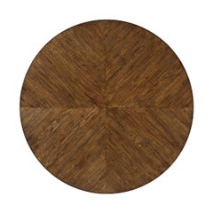 Dark Rustic Oak Round Dining Table