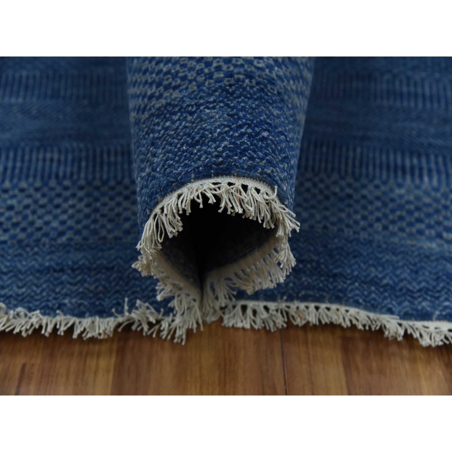 Noué à la main Tapis oriental noué à la main en laine et soie saphir foncé 12'0