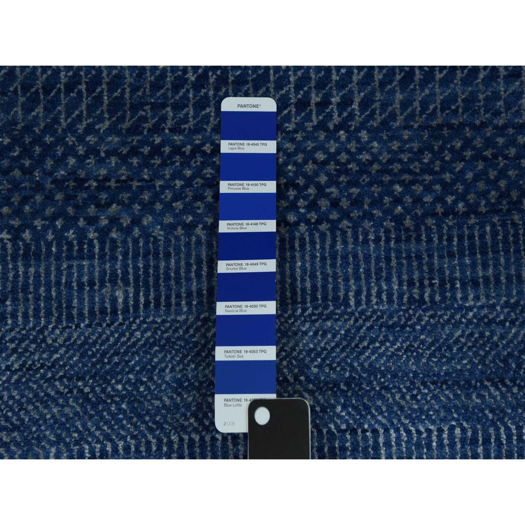 XXIe siècle et contemporain Tapis oriental noué à la main en laine et soie saphir foncé 12'0