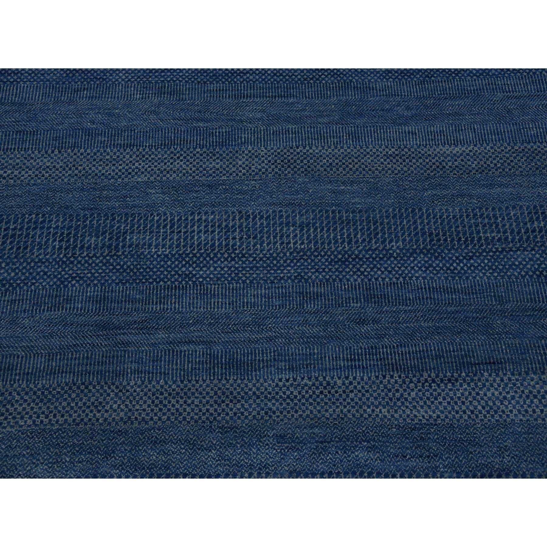 Soie Tapis oriental noué à la main en laine et soie saphir foncé 12'0