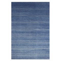 Dark Sapphire Hand Knotted Grass Design Wool and Silk Oriental Rug 12'0" x 18'0"
