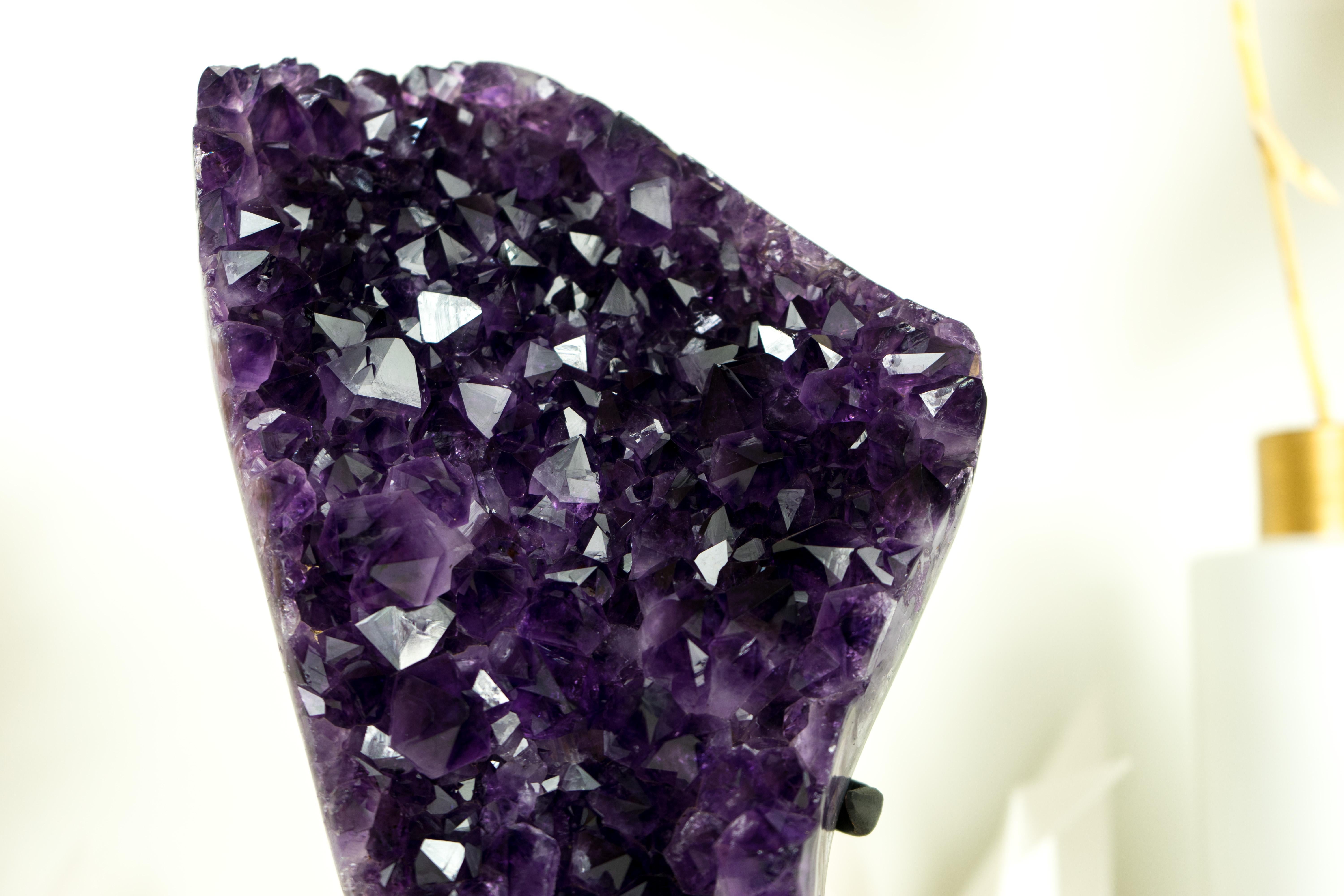 Dark Saturated Amethyst Cluster with AAA Dark Purple Amethyst For Sale 4
