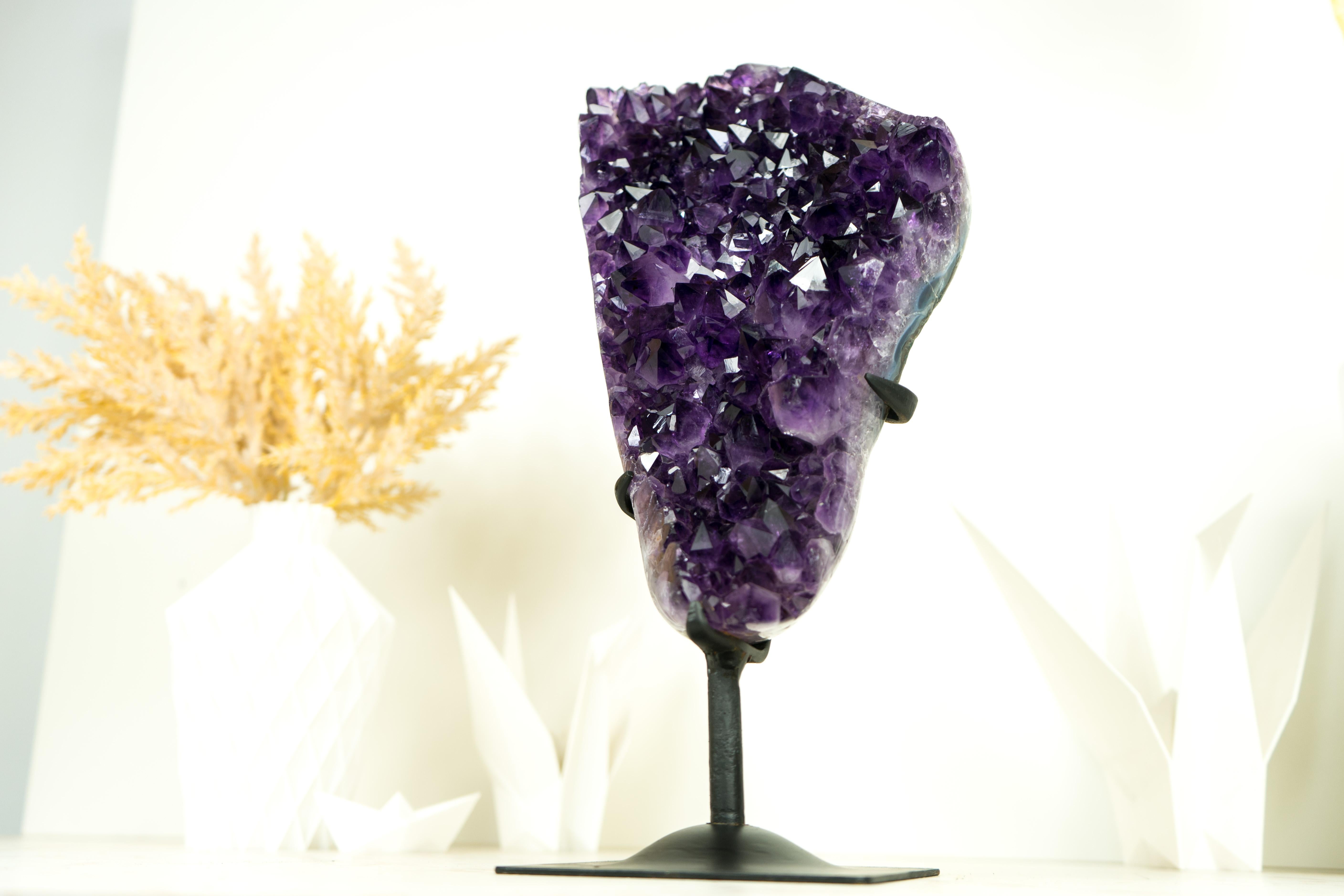 Dunkel gesättigter Amethyst-Cluster mit AAA dunklem lila Amethyst im Angebot 5