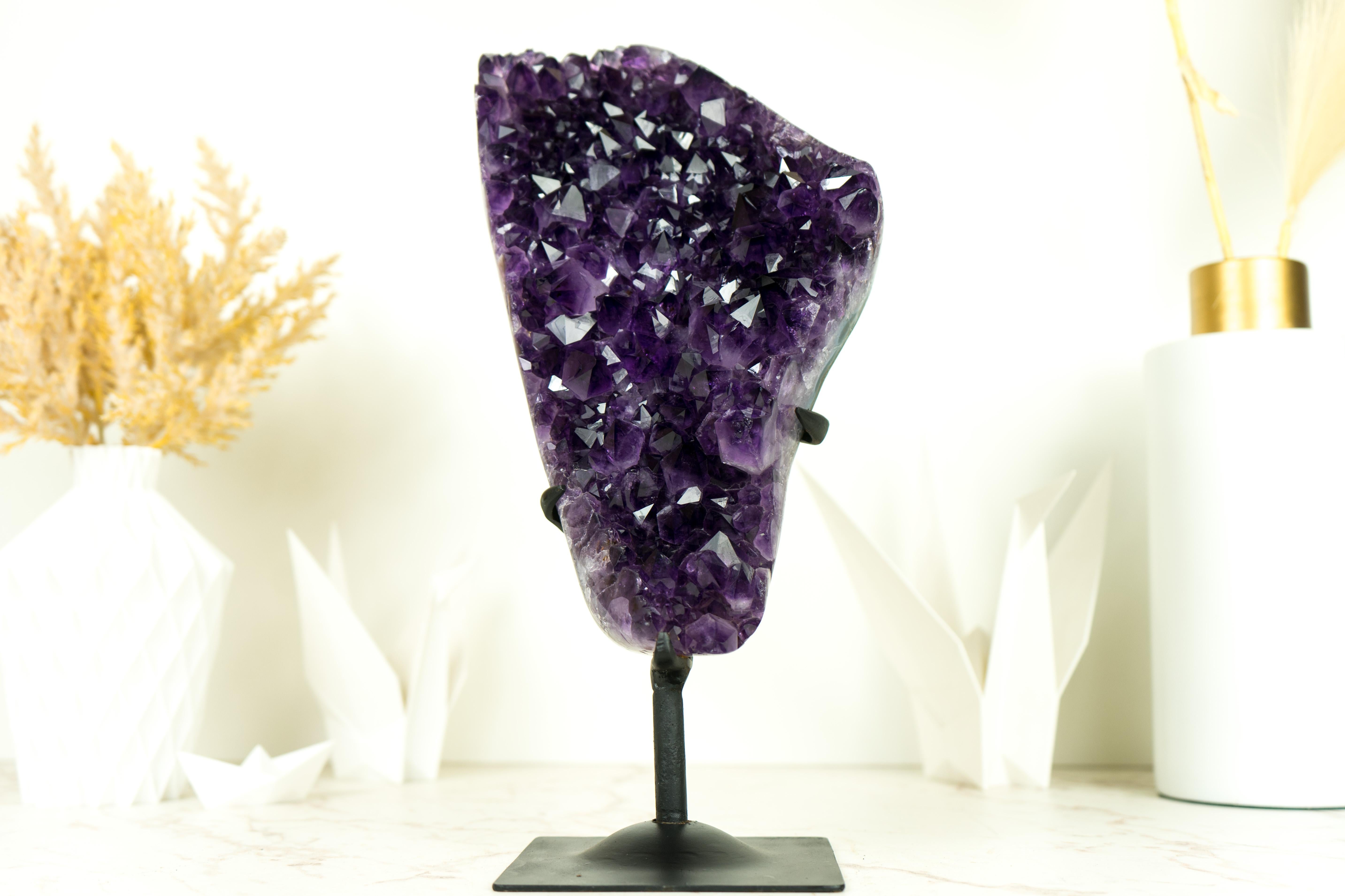 Dark Saturated Amethyst Cluster with AAA Dark Purple Amethyst For Sale 1