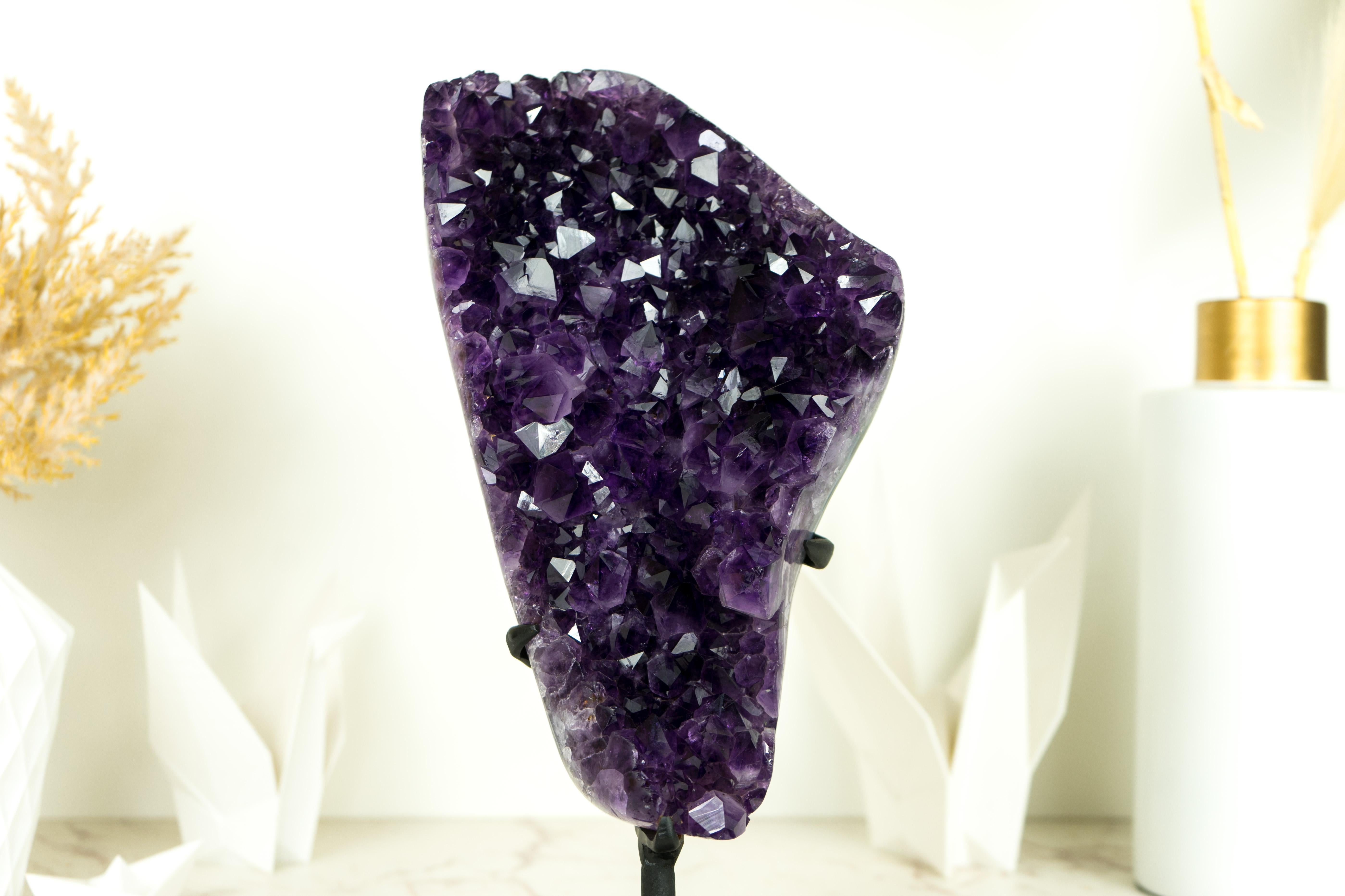 Dark Saturated Amethyst Cluster with AAA Dark Purple Amethyst For Sale 2