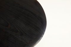 Dark Sculptural Side Table Pedestal, Albane Salmon