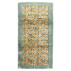 Dark Sea Foam Blue Green Turkish Floral Rug