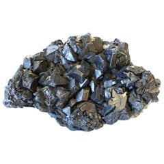 Dark Silver Galena Natural Crystal Mineral Stone Decorative Object