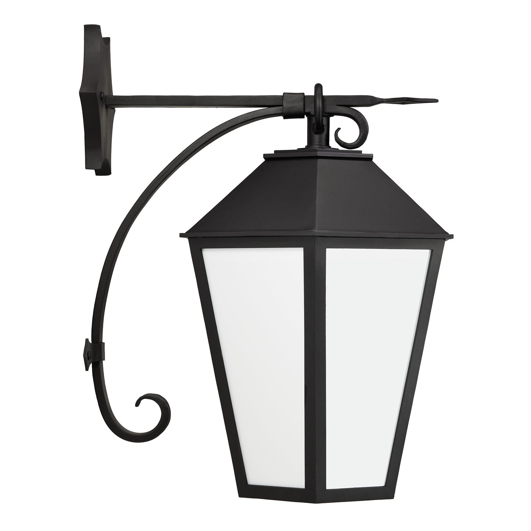 Spanish Style Wrought Iron Exterior Lantern Wall Mount (Dark Sky Compliant) In New Condition For Sale In Santa Paula, CA