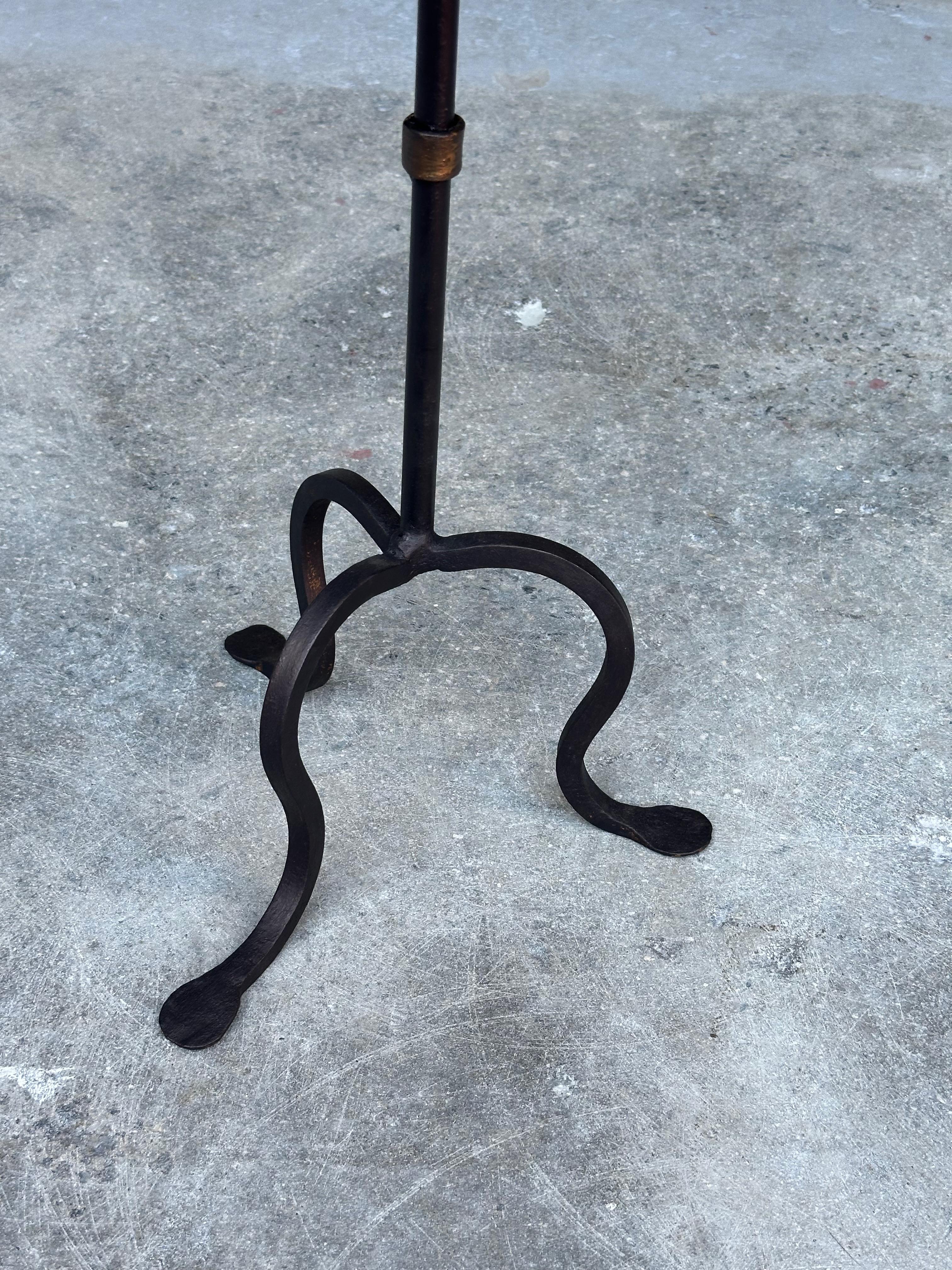 Mid-Century Modern Dark Spanish Drinks Table with Gold Highlights For Sale