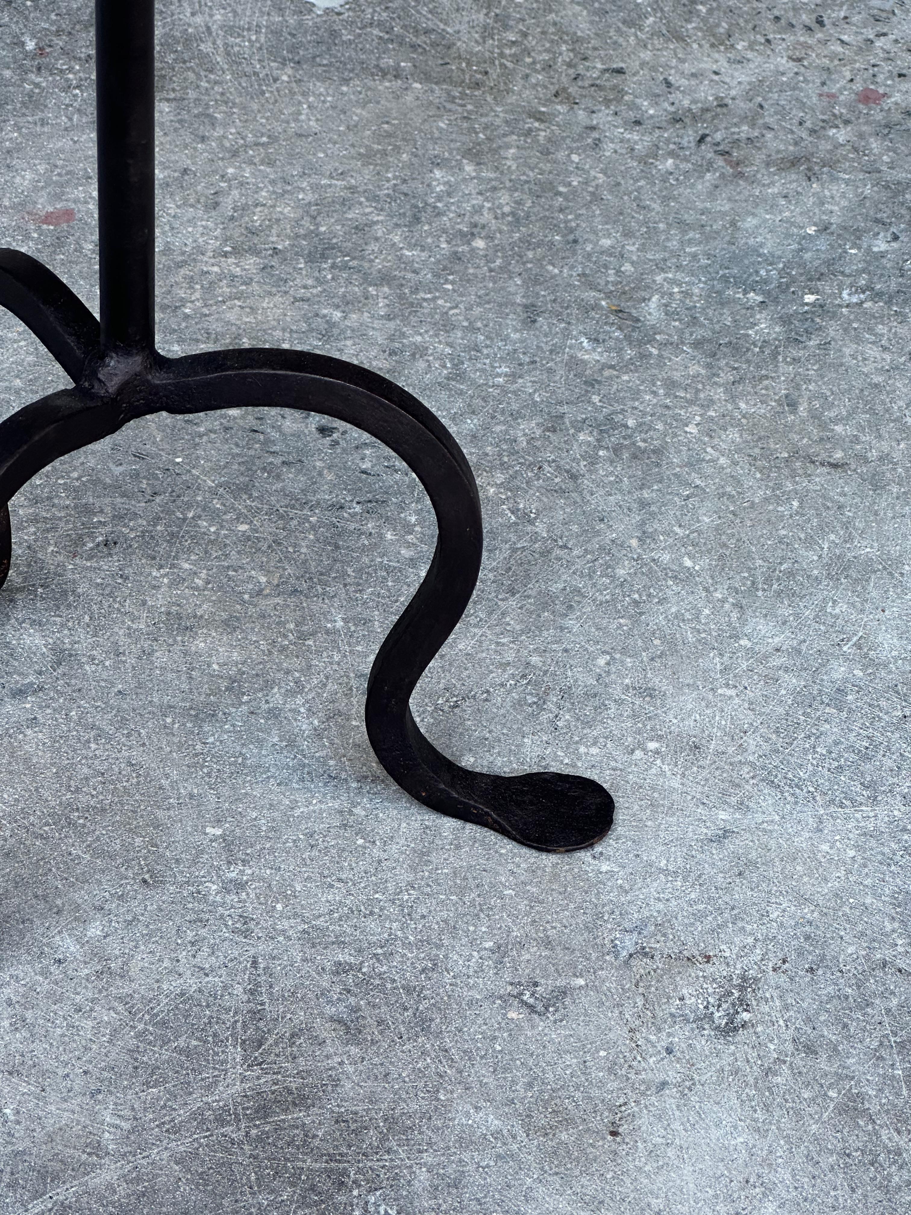 Dark Spanish Drinks Table with Gold Highlights In Good Condition For Sale In Buchanan, NY