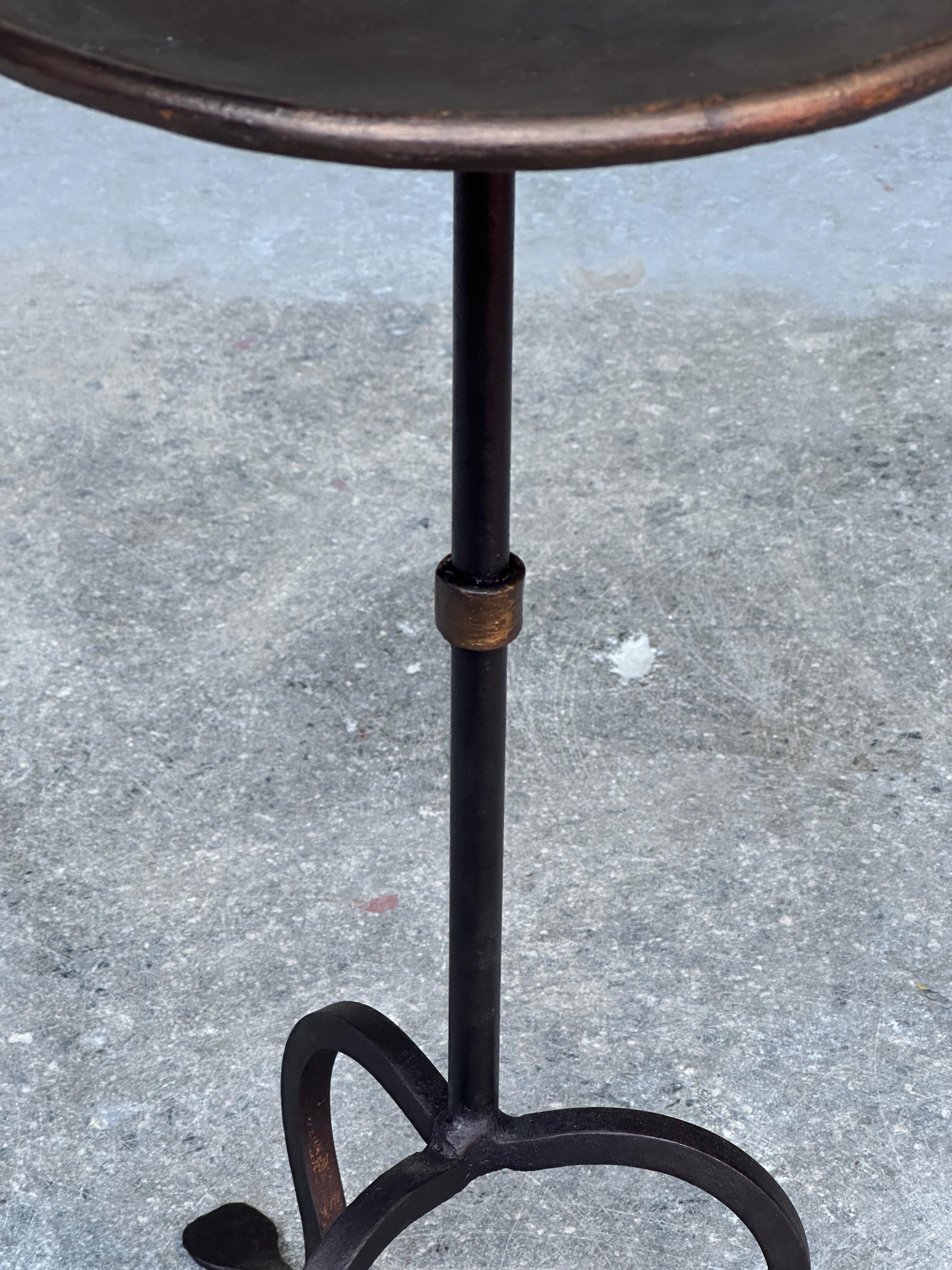 Iron Dark Spanish Drinks Table with Gold Highlights For Sale