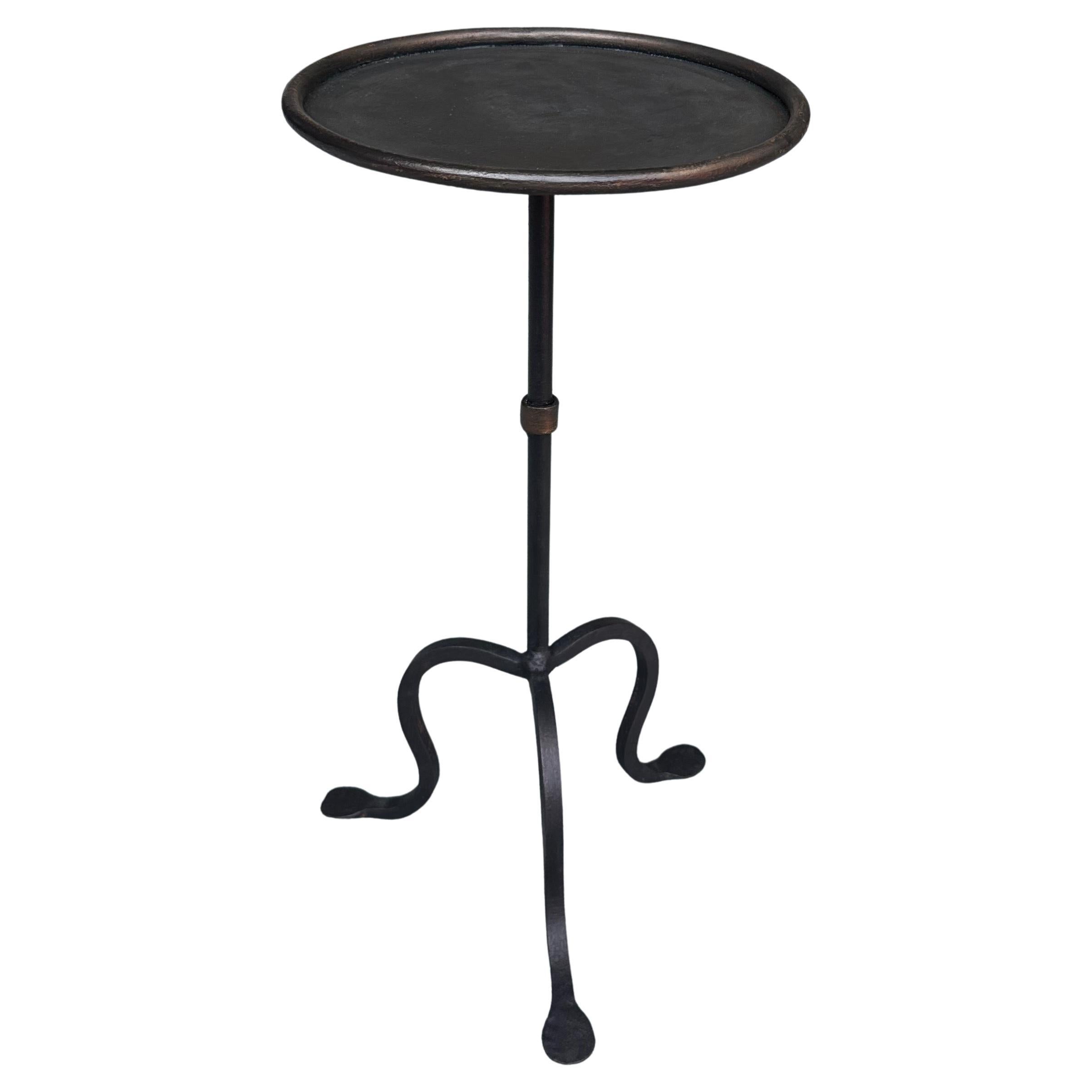 Dark Spanish Drinks Table with Gold Highlights For Sale