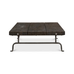 Dark Square Rustic Coffee Table