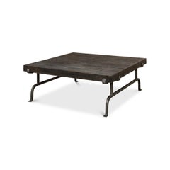 Dark Square Rustic Coffee Table