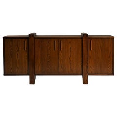 Used Dark stained brustalist oak sideboard, Belgium.