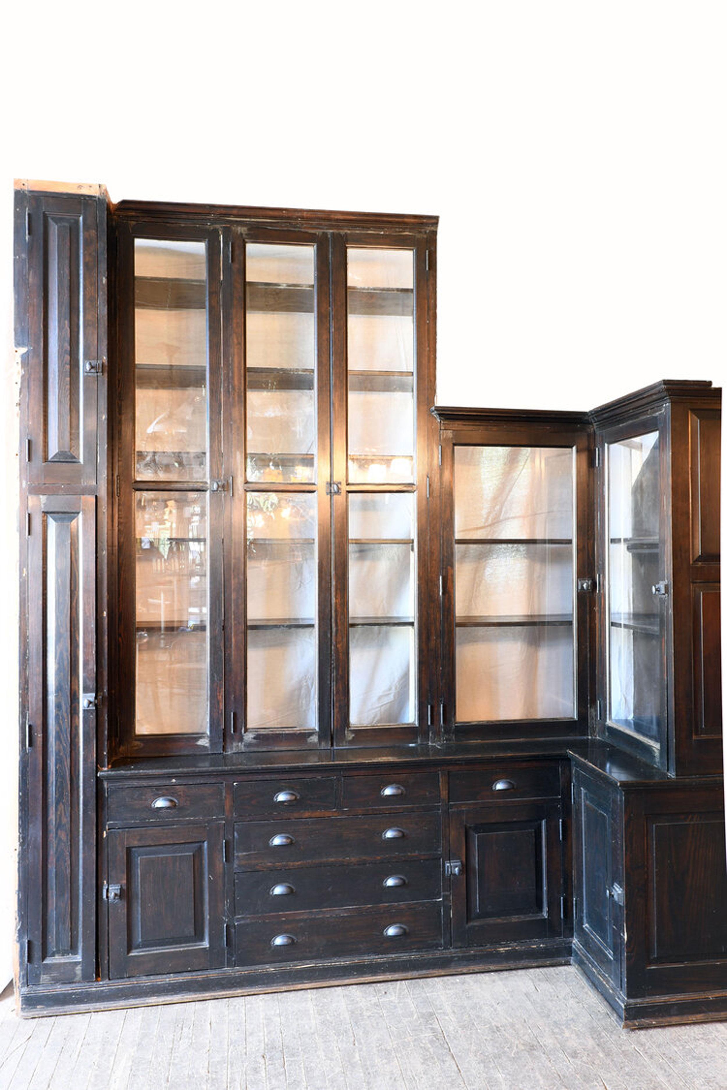 Early 20th Century Dark Stained Butlers Pantry