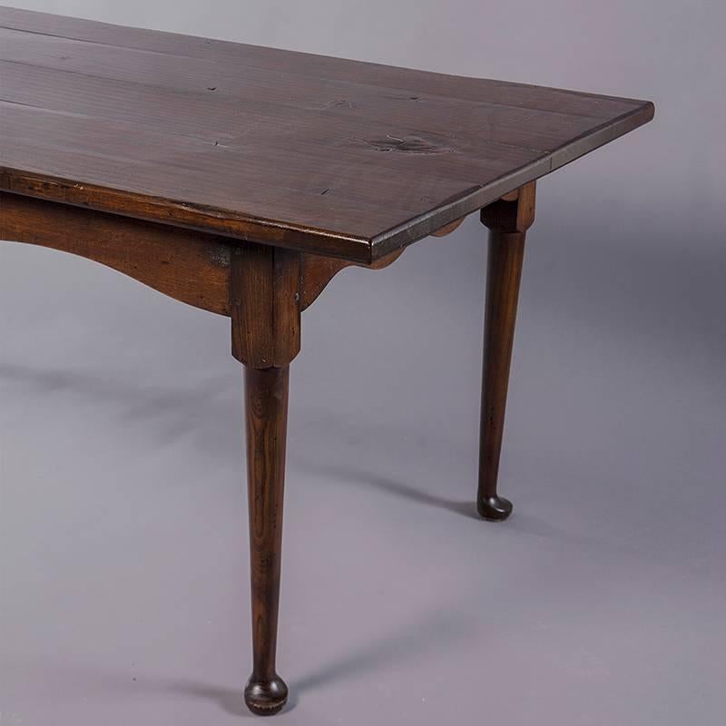 Dark Stained Pine Farm Table 4
