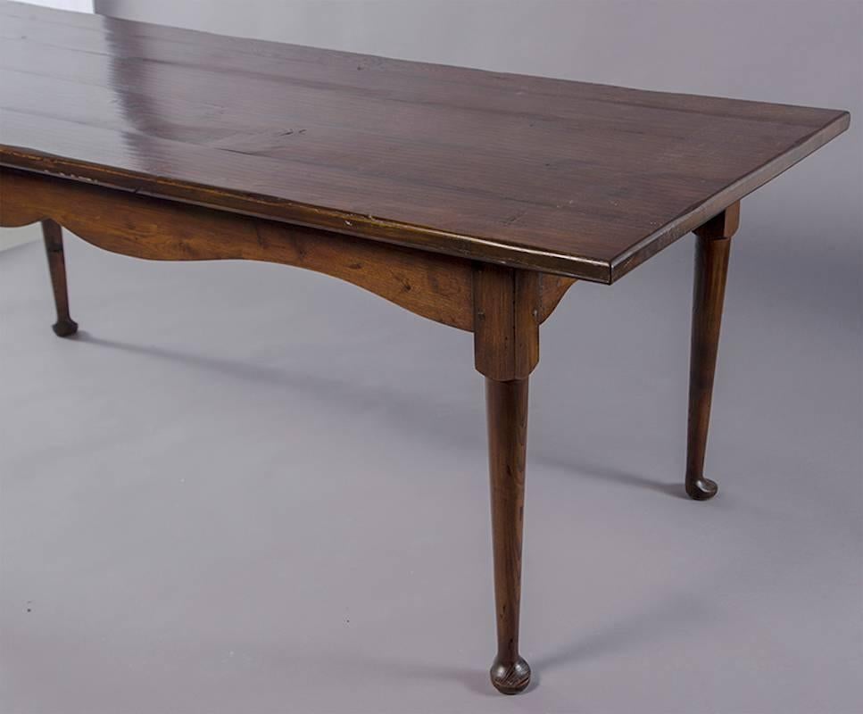 Country Dark Stained Pine Farm Table