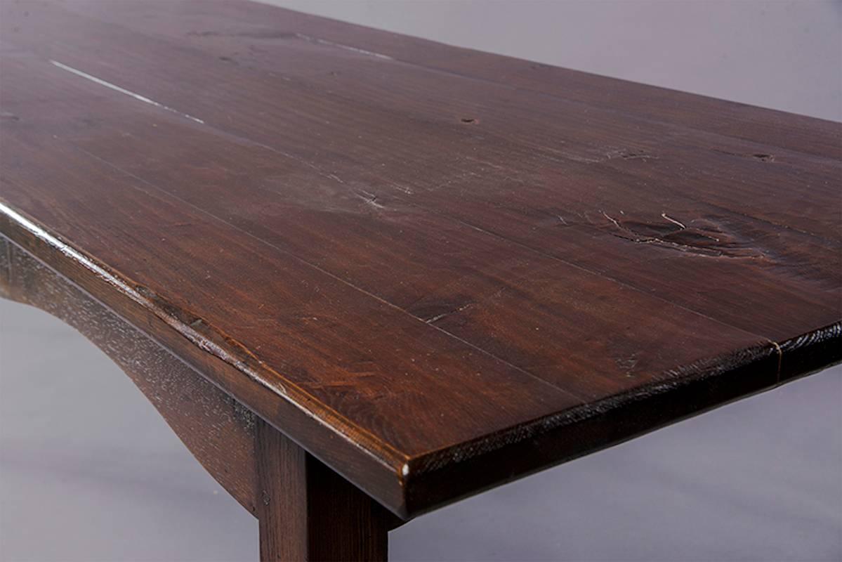 Dark Stained Pine Farm Table 2