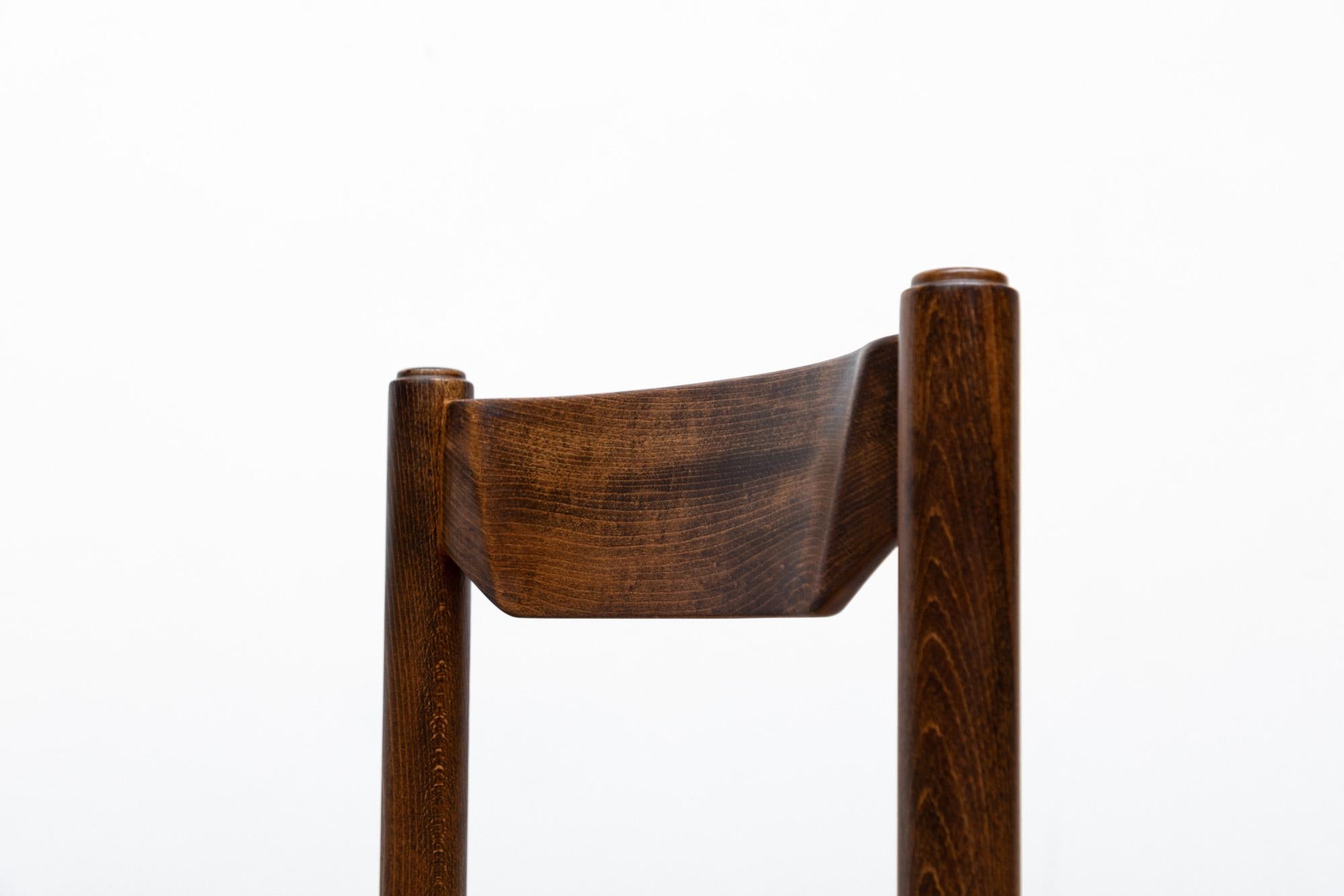 Dark Stained Vico Magistretti Style Side Chair 2