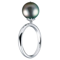 Dark Tahitian Dangle Pearl Ring