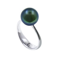 Dark Tahitian Pearl Diamond Cocktail Ring