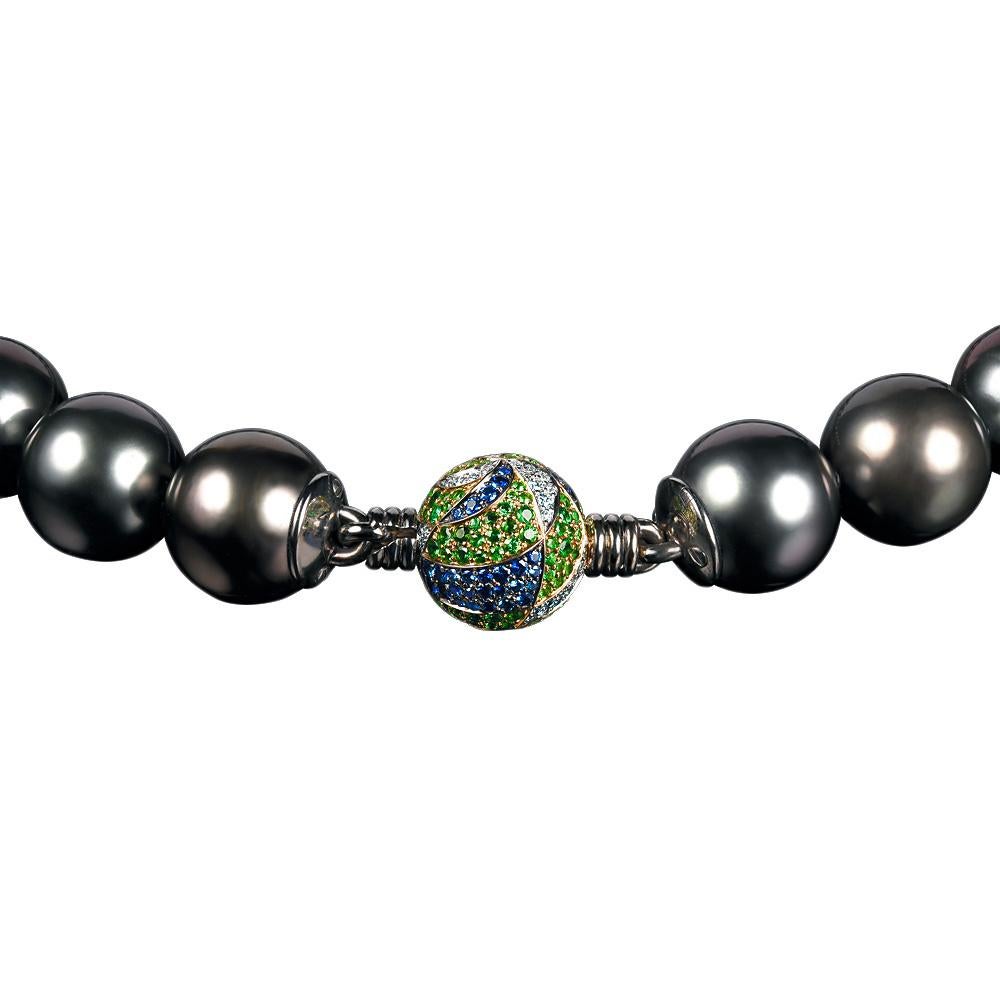 Dark Tahitian Pearl Necklace In New Condition For Sale In Kowloon City District, HK