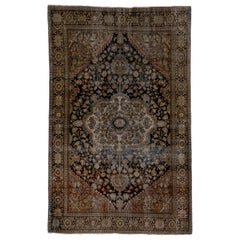 Dark Toned Antique Persian Farahan Sarouk Rug, circa 1910s