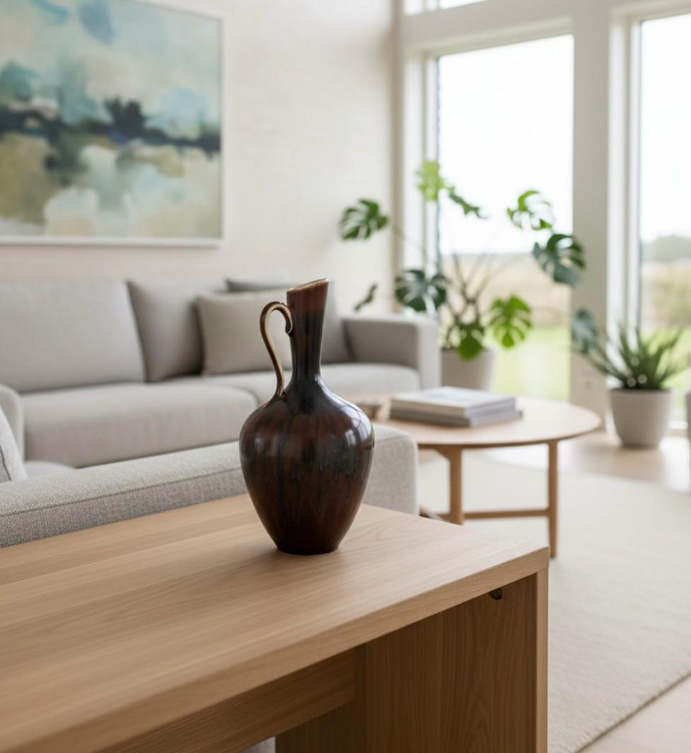 Scandinavo moderno Vaso scuro, Gunnar Nylund, Rörstrand, anni '50-'60 in vendita