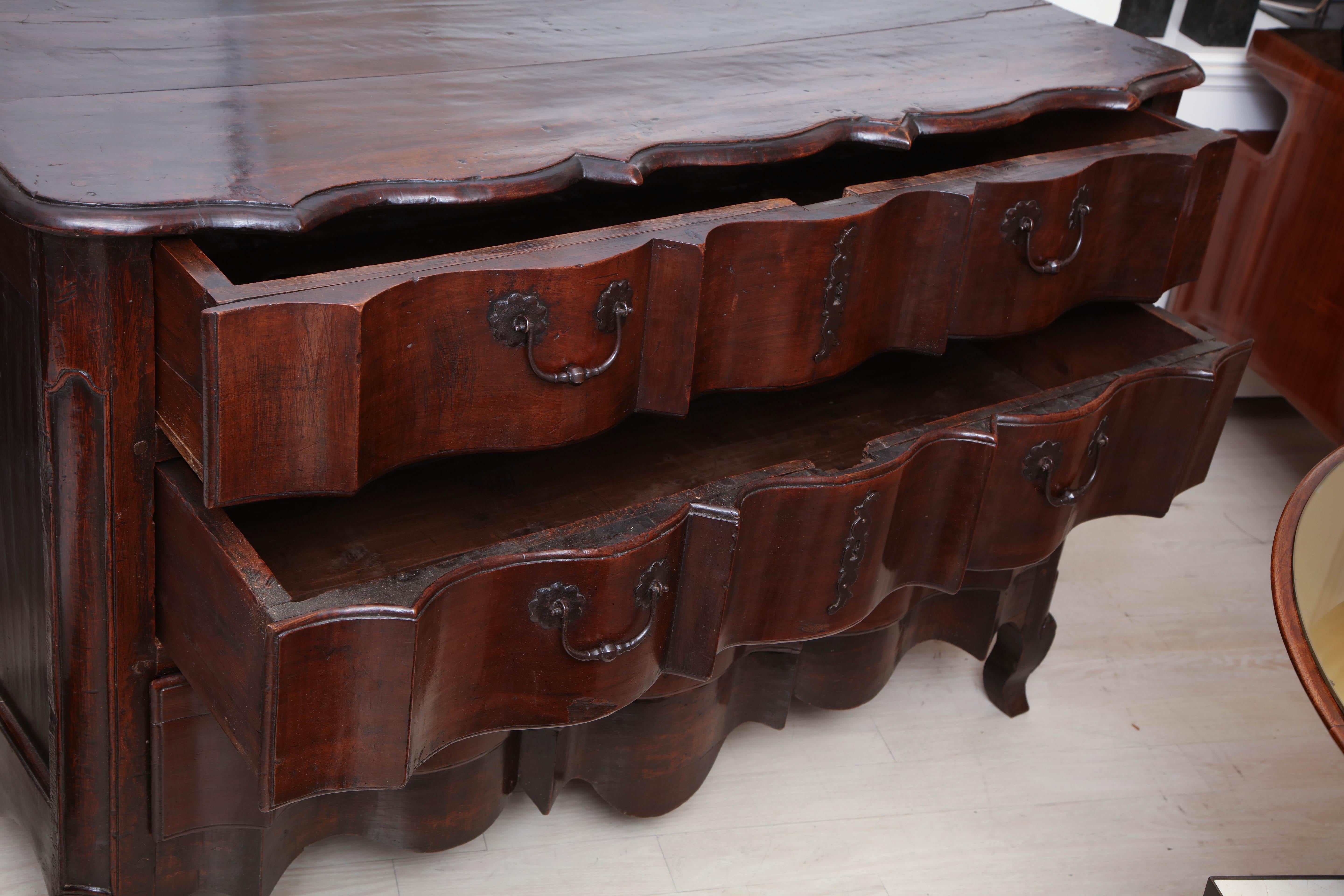 Dark Walnut Commode with Shaped Drawers, 18th Century, French For Sale 5