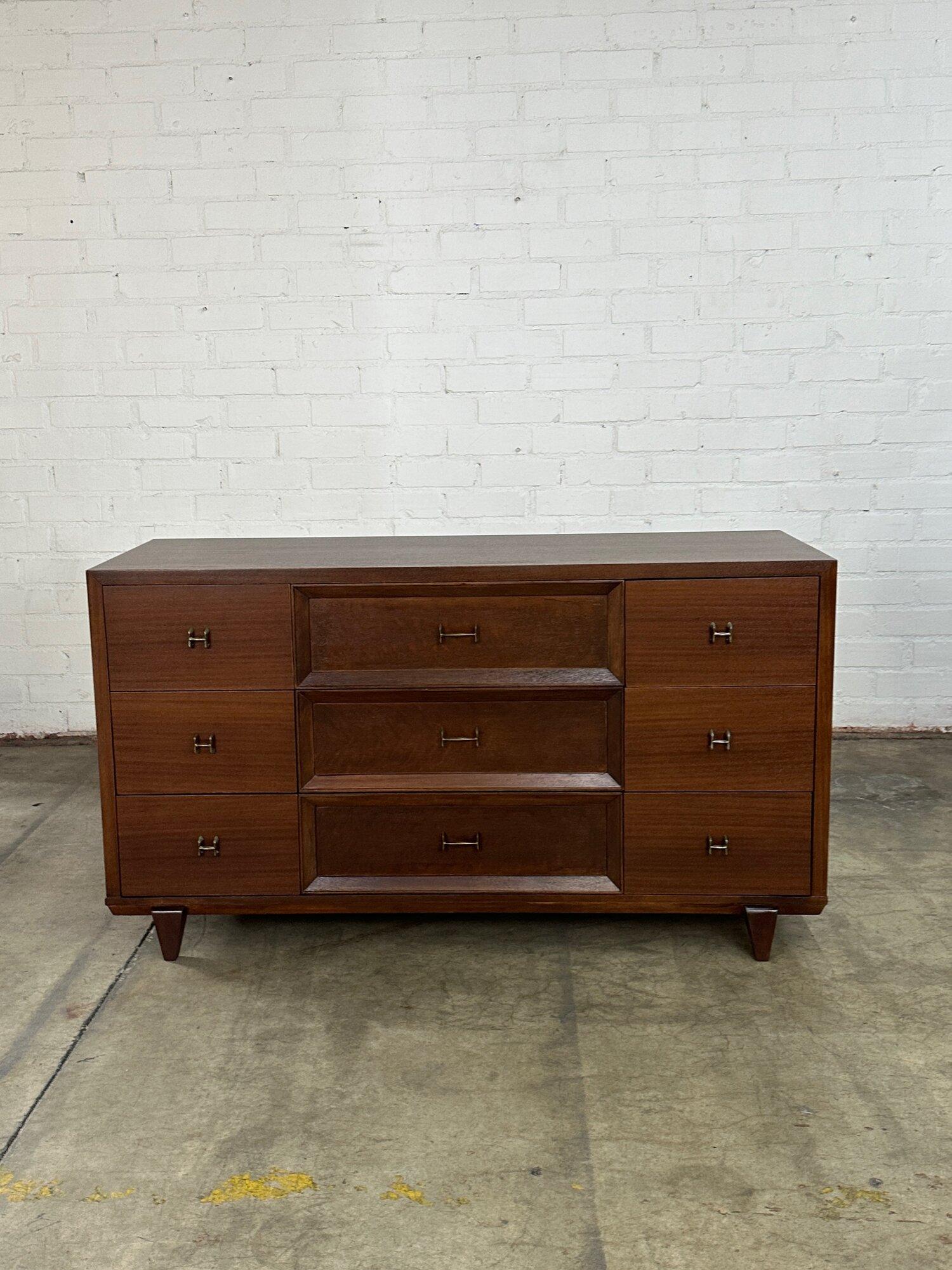 W58 20 H32.25

Fully restored lowboy mid century dresser by Red Lion. Item has been fully refnished and shows in great condtion. Dresser also still has orignal patinated hardware. Item is strucuturally sound and fully functional.

