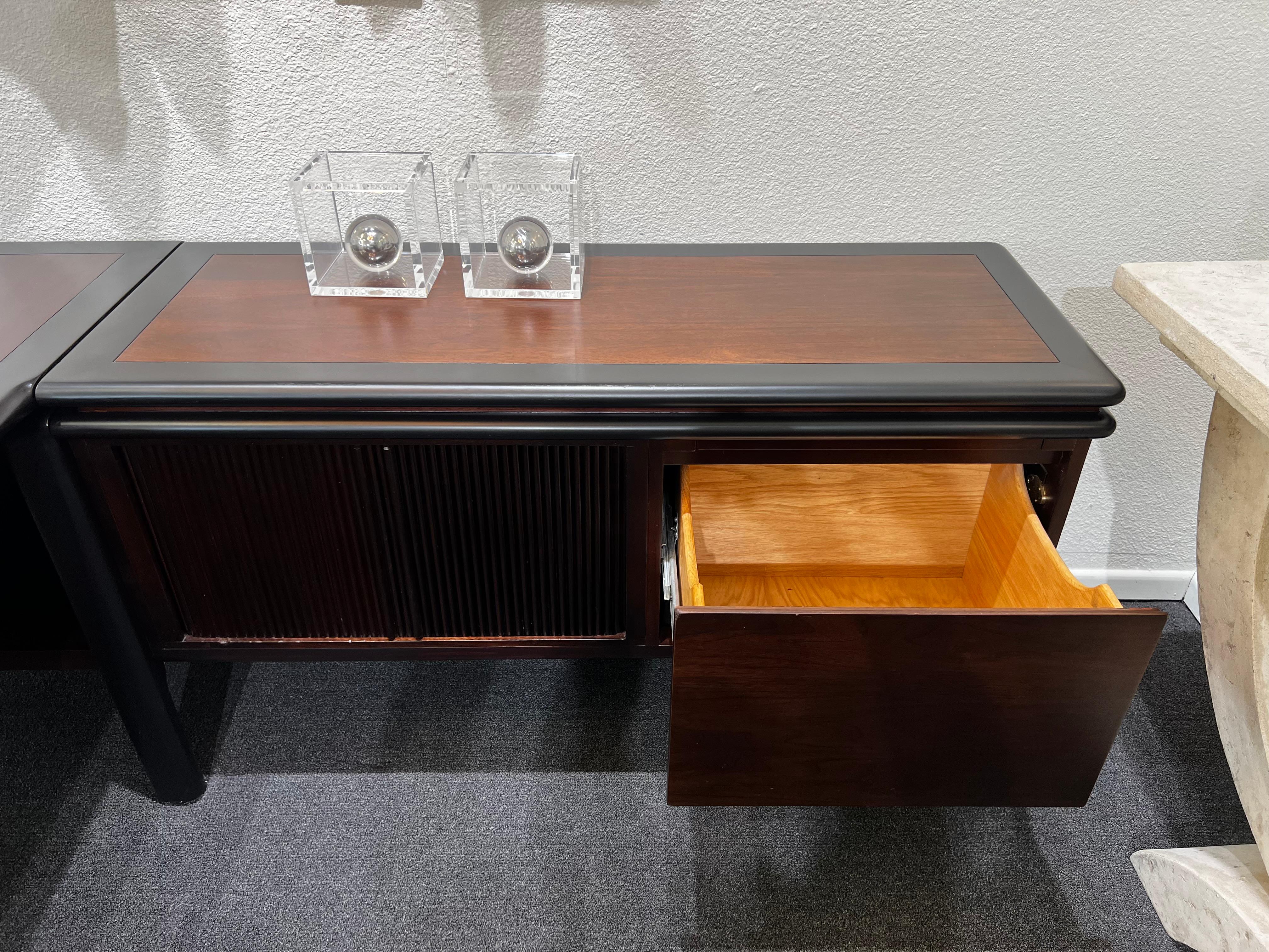 Late 20th Century Dark Walnut Executive Desk by Monteverdi Young  For Sale